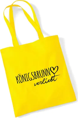 Produktbild von Huuraa Jutebeutel Königsbrunn verliebt 10 Liter Yellow Baumwolle Tasche Geschenkidee