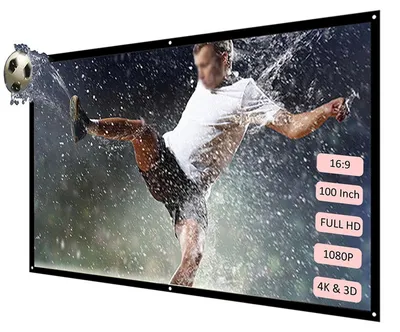 Zdjęcie produktu dla Składany ekran projekcyjny 16:9 HD do domu i szkoły