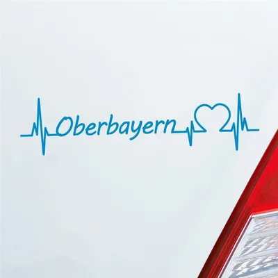 Produktbild von Auto Aufkleber Oberbayern Puls Herzschlag mit Ferien Region Motiv 19x4 cm Hellblau Sticker Heckscheibenaufkleber