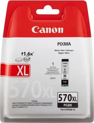 Produktbild von Canon PGI-570XL Tintenpatrone, Schwarz, Hohe Kapazität, Original