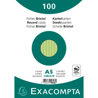 Immagine prodotto di Exacompta 10x schedari A5 foderati, 100 pezzi in confezione termoretraibile - Verde - 10848SE