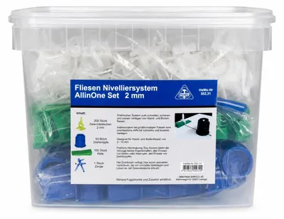 Image de HaWe Système de nivellement pour carreaux, kit tout-en-un 2 mm