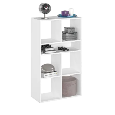 Produktbild von KOMTO Regal Bücherregal Standregal Würfelregal Büroregal Bücherschrank RIM6 für Kinderzimmer Regal Wohnzimmer 65,8 х 30,7 х 112,5 cm Weiß