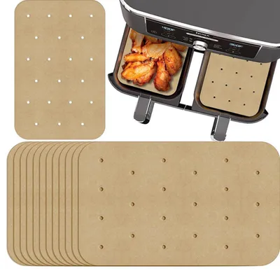 Backpapiereinlagen, 100 Stück, 14 x 20,3 cm, für Airfryer & Ofen
