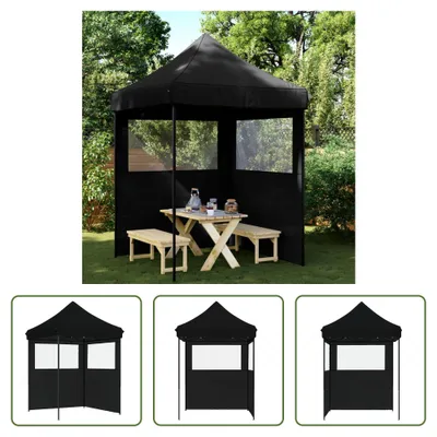 Immagine prodotto di The Living Store Tenda per feste pieghevole pop-up con 2 pannelli laterali nero