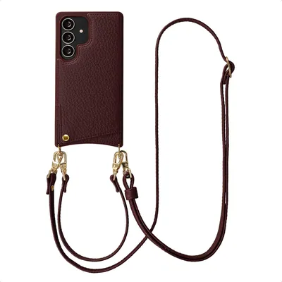 Image de Étui pour téléphone Selencia Nova avec cordon et porte-cartes pour Samsung Galaxy S25 Ultra - Bold Burgundy