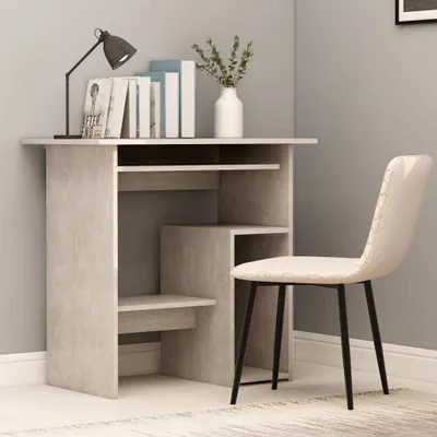 Produktbild von vidaXL Schreibtisch Betongrau 80x45x74 cm Holzwerkstoff - Schreibtisch - Schreibtische - Computertisch - Computertische