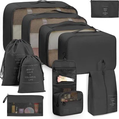 Produktbild von Famanu Reiseorganizer Set 10 Teile - Wasserfeste Kofferorganizer