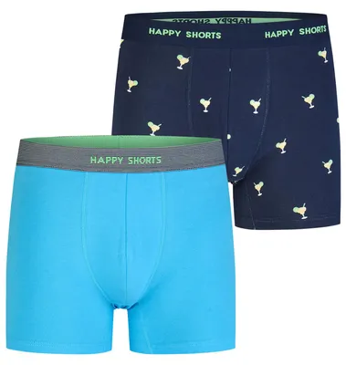 Produktbild von Happy Shorts Herren Boxer Jersey 2-Pack limoncello - Größe XL