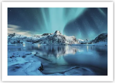 Produktbild von Poster - Poster ohne Rahmen - Morgendämmerung Polar Berge - 70x50 cm - Wand Bild - Wanddeko - Wandbilder - Kunstposter - Wandposter - Bilder - Kunstdruck - Wanddekoration - Wandbild - P2XAA70x50-4196