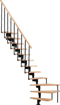 Produktbild von Minka Mittelholmtreppe Style Turn 35 - 304cm Geschosshöhe Buche Schwarz