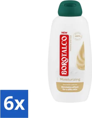 Obrázek produktu pro Borotalco - sprchový gel - hydratační - vanilka a oves - 250 ml - hodnotné balení - 6 kusů