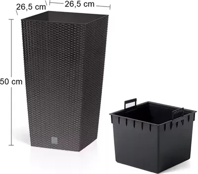 Produktbild von NABBI Blumentopf aus Kunststoff DRTS265 26,5 cm - Braun