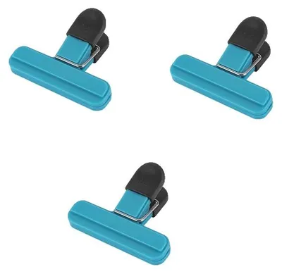 Productafbeelding van Zakclips, eenvoudig in gebruik, milieuvriendelijk ontwerp, set van 3, blauw