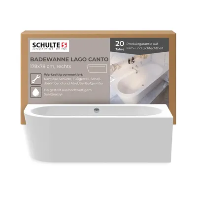 A product box for a bathtub, with the bathtub partially visible below.