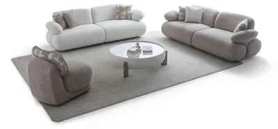 Produktbild von Designer Wohnzimmer Garnitur 2x 3-Sitzer Couchen Edler Sessel