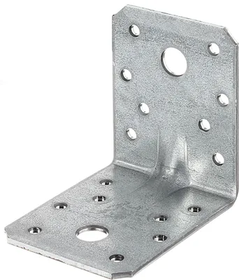 Zdjęcie produktu dla Alberts 330330 Łącznik kątowy do dużych obciążeń z żebrowaniem, ocynkowany metodą Sendzimira, 70 x 70 x 55 mm, zestaw 12 sztuk