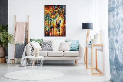Productafbeelding van Ibenzoa® Abstract olieverf schilderij op canvas – handgeschilderd, klaar om op te hangen, 91x61 cm, op een 18 mm dikke massief houten frame van grenenhout, met UV-bestendige pigmentinkten