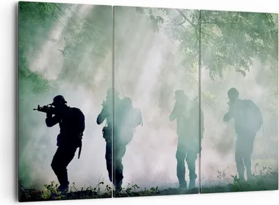 Produktbild von Bild auf Leinwand - Leinwandbild - Soldat Gewehr - 165x110cm - Wand Bild - Wanddeko - Wandbilder - Leinwanddruck - Bilder - Kunstdruck - Wanddekoration - Leinwand bilder - Wandkunst - CE165x110-3976
