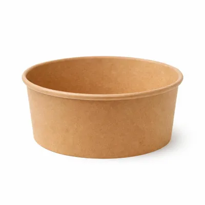 Produktbild von RyanPack Salatschalen, Pappe rund 1000 ml Ø 14,5 cm, Höhe 6,5 cm, braun – 50 Stück