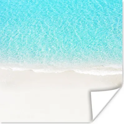 Produktbild von MuchoWow® Poster Blau - Wasser - Strand 50x50 cm - Wohnzimmerdekoration