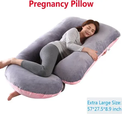 Obrázek produktu pro Těhotenský polštář ve tvaru písmene U, extra velký polštář pro spaní na boku, 145*70 cm