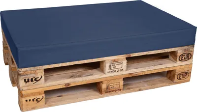 Produktbild von TexDeko Palettenkissen für Europalette 120x80x12cm Loungekissen Palettenpolster wasserabweisend (Blau)