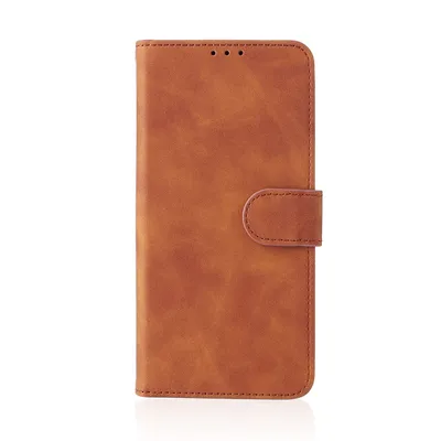 Productafbeelding van König Design hoesje, compatibel met Xiaomi Redmi Note 11 Pro / Note 11 Pro+ 5G, kunstleren telefoonhoesje - telefoonhoesje, bruin