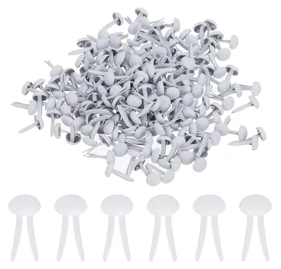 Image de Pinces de fixation pour sachets - 500 pièces - Pour fixer le papier et les travaux manuels - 4,5 x 8 mm - Blanc