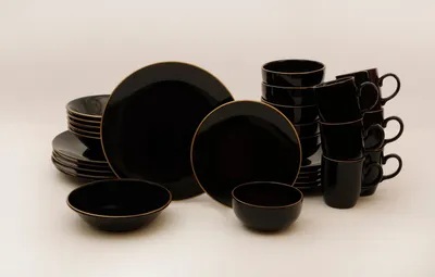 Produktbild von Hermia Concept, TY040030F650A841600MAA4Y00, Essservices, Keramik-Geschirrset (30-teilig), Schwarz, Keramik Steinzeug, 26 x 26 cm