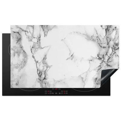 Obrázek produktu pro KitchenYeah® Kryt varné desky mramor - kámen - bílá - šedá - černá - mramorový vzhled, 89x51cm, dekorace do kuchyně, keramický kryt varné desky, krycí deska na varnou desku
