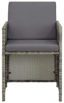 Produktbild von vidaXL Gartenstühle 2 Stk. mit Auflagen Poly Rattan Grau
