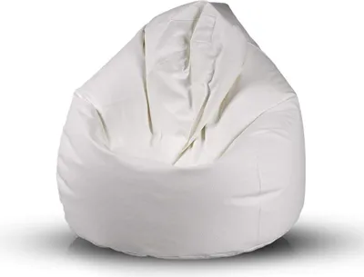 Produktbild von Ecopuf, Fuzzy, Sitzsack Pouf, Sack Poufsessel Pufsack Kinder, Erwachene, 80x110cm, Weiß E1