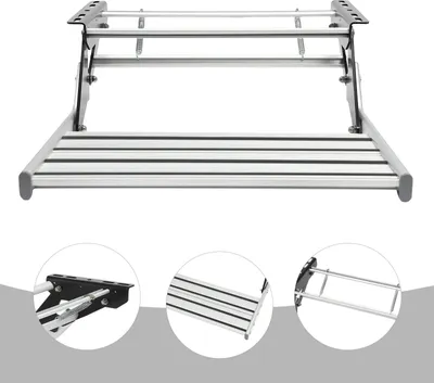 Produktbild von Wohnmobil Trittstufe - Klappbare Einstiegstufe - 150 kg Tragkraft - Aluminiumlegierung - Wetterfest - Für Wohnmobil Wohnwagen Lkw - Silber