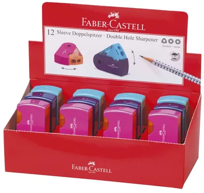 Image de 12x Faber-Castell 182704 Taille-crayon double SLEEVE, assorti