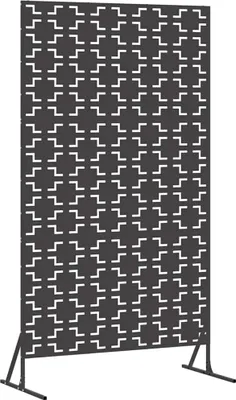 Image de vidaXL Pare-vue noir 100 x 50 x 180 cm acier