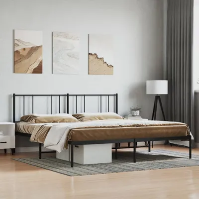 Immagine prodotto di Maison Exclusive - Letto con testiera in metallo nero 180x200 cm