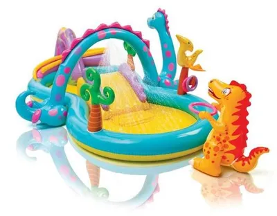 Zdjęcie produktu dla Intex Dinoland – nadmuchiwany basen z placem zabaw dla dzieci, basen ogrodowy 90805