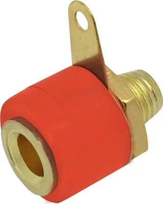 Produktbild von 100x ARLI Bananenbuchse 4 mm² rot mit Lötfahne vergoldet