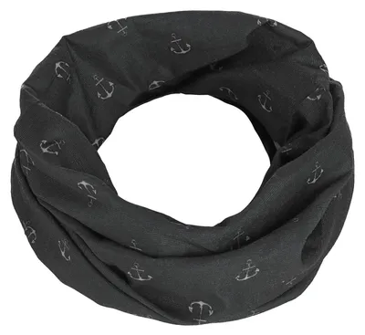 Produktbild von modAS Multifunktionstuch mit Ankerprint – Bandana Halstuch Damen Herren Schlauchtuch Gesichtsmaske Kopfbedeckung in Schwarz