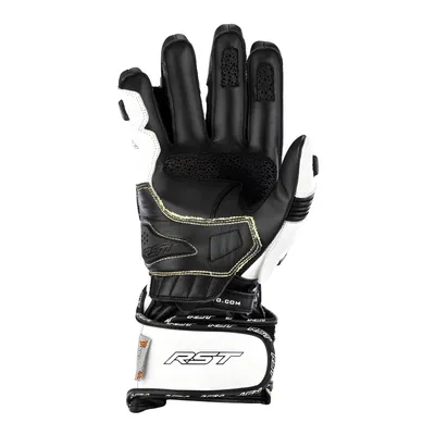 A single motorcycle glove is shown against a white background.
