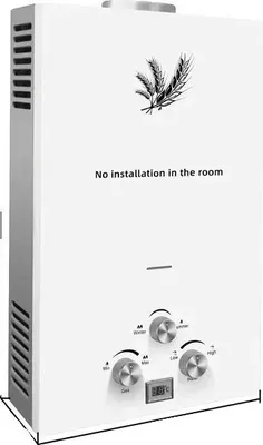 Image de Chauffe-eau, compatible avec le propane et le butane, eau chaude instantanée, 12 L, 24 kW, blanc