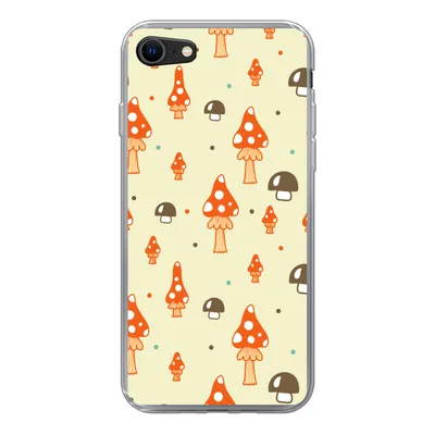 Produktbild von MuchoWow® Handyhülle Schutzhülle Hülle für iPhone SE 2022 Muster - Pilz - Orange Silikon Softcase Handy Hülle - Schutzhülle