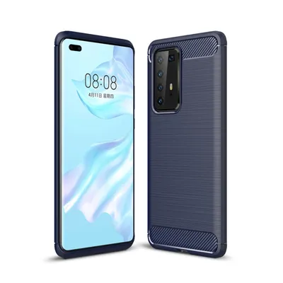 Productafbeelding van Beschermhoesje voor de Huawei P40 Pro, telefoonhoesje, carbonlook, blauw