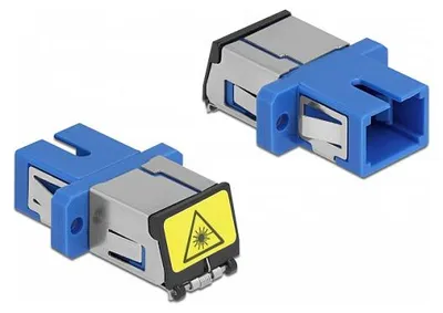 Immagine prodotto di LWL Kupplung mit Laserschutzklappe SC Simplex Buchse zu SC Simplex Buchse Singlemode blau