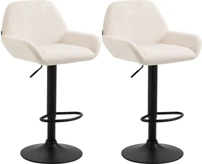 Produktbild von 2er Set Barhocker Braga Samt schwarz creme