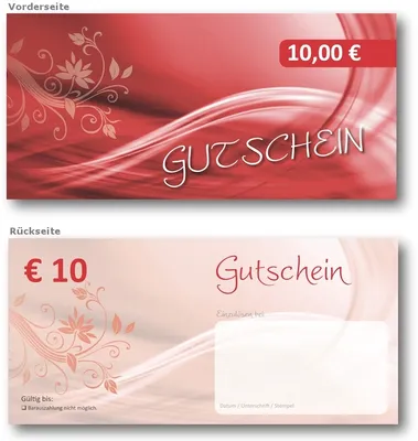 Produktbild von 50 Stück - Geschenkgutscheine (Festwert-10 EURO) Ein super Produkt für Ihre Kunden. Gutscheine Gutscheinkarten