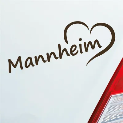 Produktbild von Auto Aufkleber Mannheim Herz Heart Stadt City Liebe Love 20x8 cm Braun Sticker Heckscheibenaufkleber