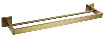 Produktbild von Doppelhandtuchhalter für Badewand, mit Schraubenbefestigung, goldfarben, 50 cm