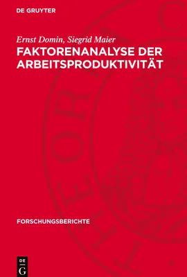 Produktbild von Faktorenanalyse der Arbeitsproduktivität